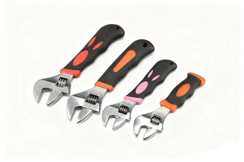 Factory OEM Wholesale DIY Metric Carbon Steel 8 Inch Cushion Handle Grip Monkey Spanner Adjustable Wrench