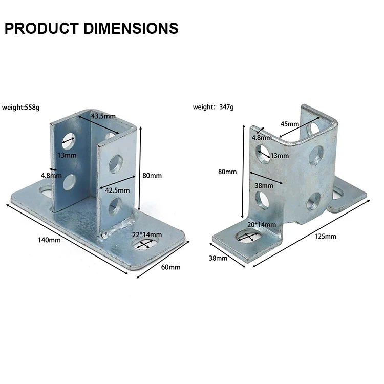 High Quality C Channel Accessories Mounting Bracket Unistrut Post Base Plate Seismic Stents