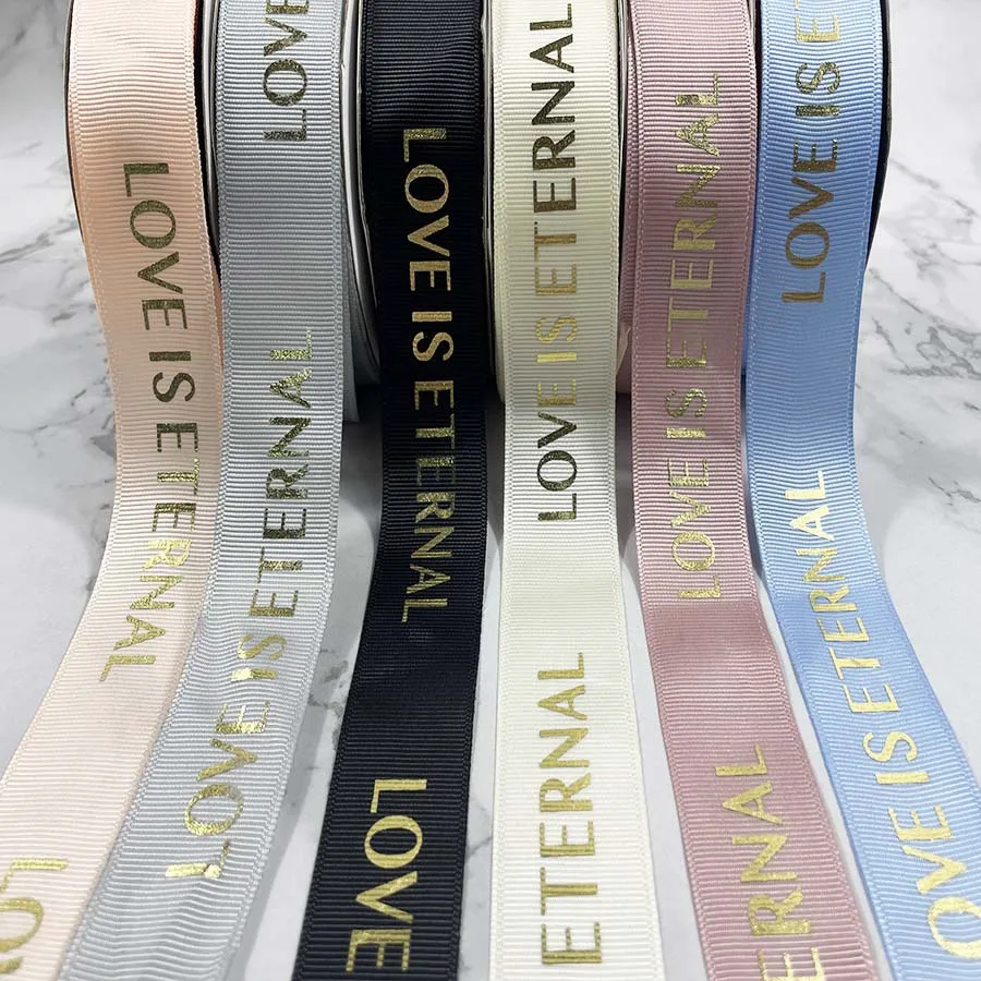 Заводская атласная лента с двойной печатью логотипа 100% полиэстер подарок рулон атласной