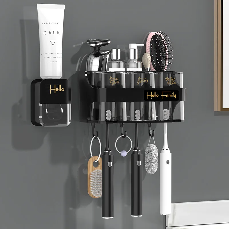 Настенный Автоматический Дозатор зубной пасты выжиматель держатель для зубных щеток в ванную комнату органайзер полоскания