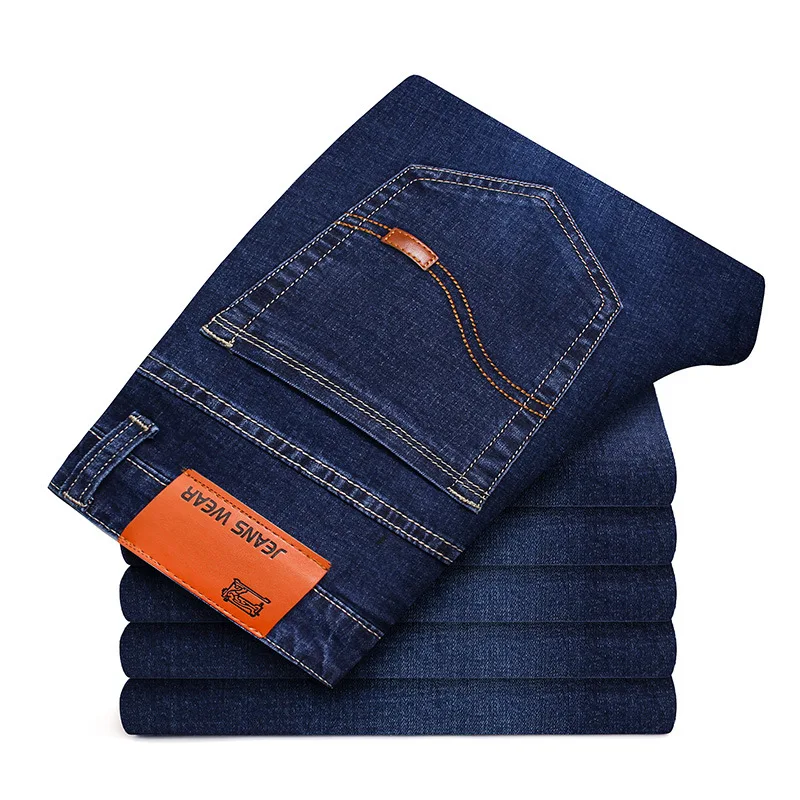 Pantaloni da uomo Strai Jeans a vita media elasticizzati slim business casual all'ingrosso cotone Li Bulbs personalizzati intrecciati_voghion.com