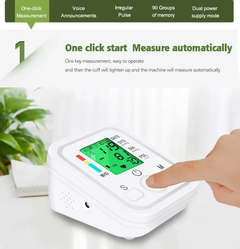 Digital Liquid Crystal Display Arm Blood Pressure Monitor Blood Monitoring Pressure Hemopiezometer