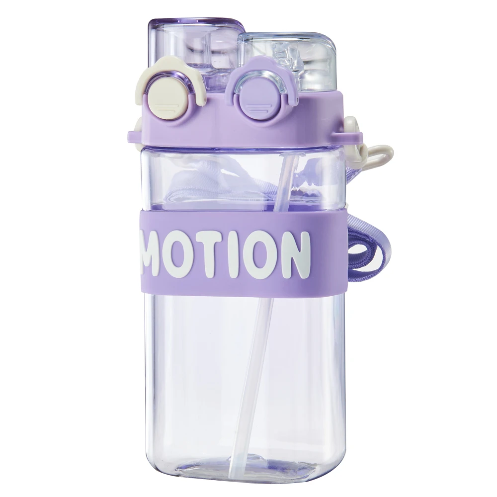 School child 550ml motion band custom sipper plastic water bottle for kids and female