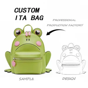 Customized Design Shape Frog Ita Bag Pin Insert Plate Embroidery Printing with Transparent Window Ita Bag Manufacturer