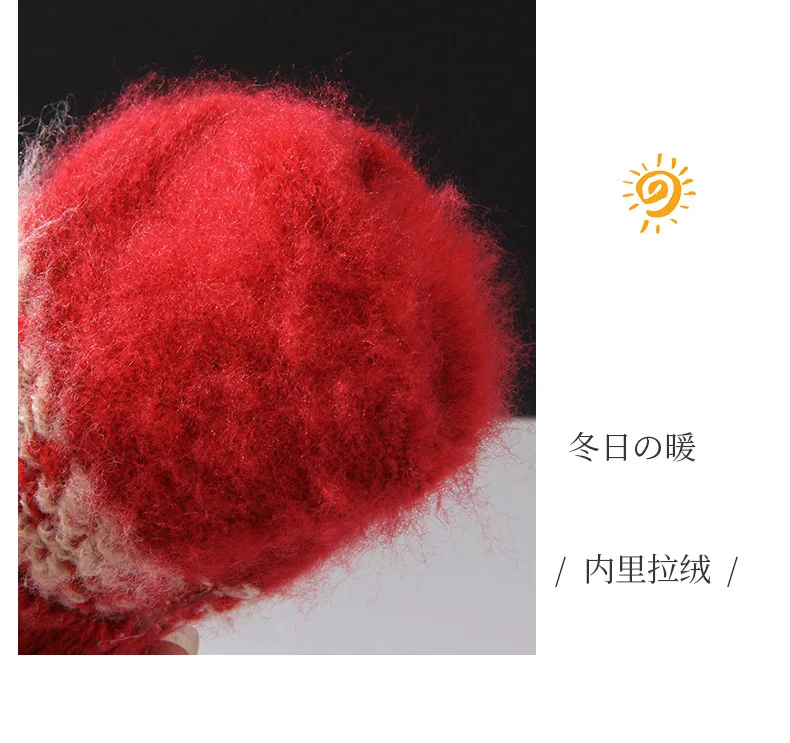 Vintage Christmas Deer Knitted Gloves Women Thicken Touch Screen Gloves Winter Warm Snow Full Finger Mittens Xmas Gift Women Fin