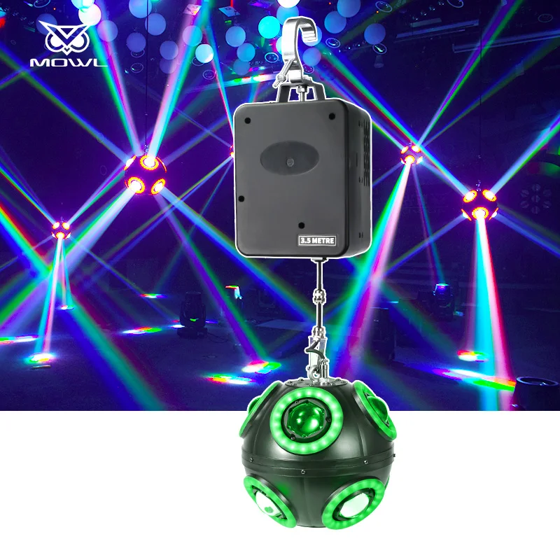 Wireless DMX 512 RGBW Football Lift LED Stage Kinetic Ball Light System for Party Disco Club