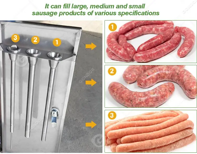 Automatic Electric Fill Mini Pneumatikly Stainless Steel Meat Beef Bratwurst Sausage Stuffer Filler Make Machine