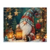 ZZC0638 Dipinto di Babbo Natale con renne di Natale
