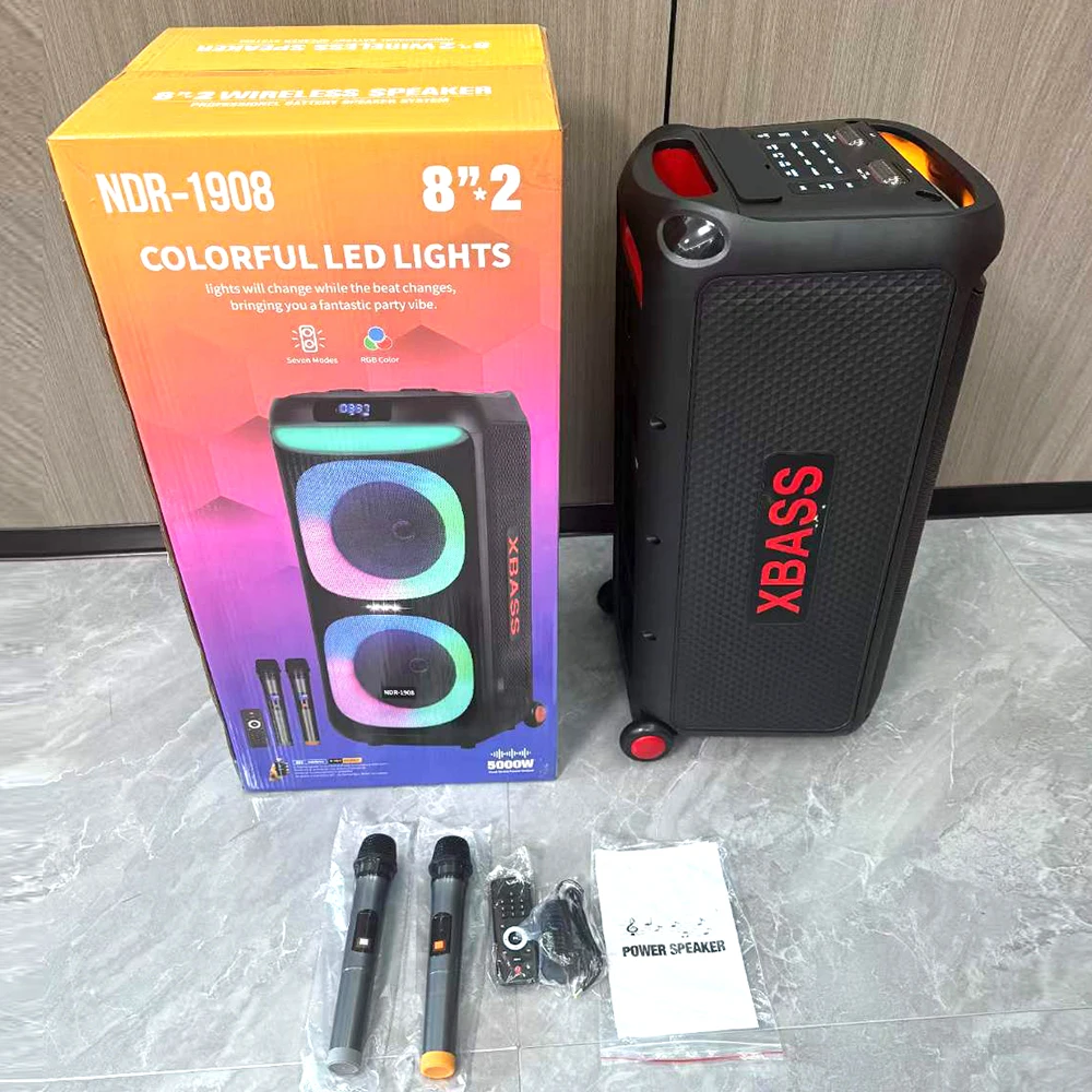 OEM NDR-1908 ワイヤレスカラオケポータブル屋外BTスピーカー マイク
