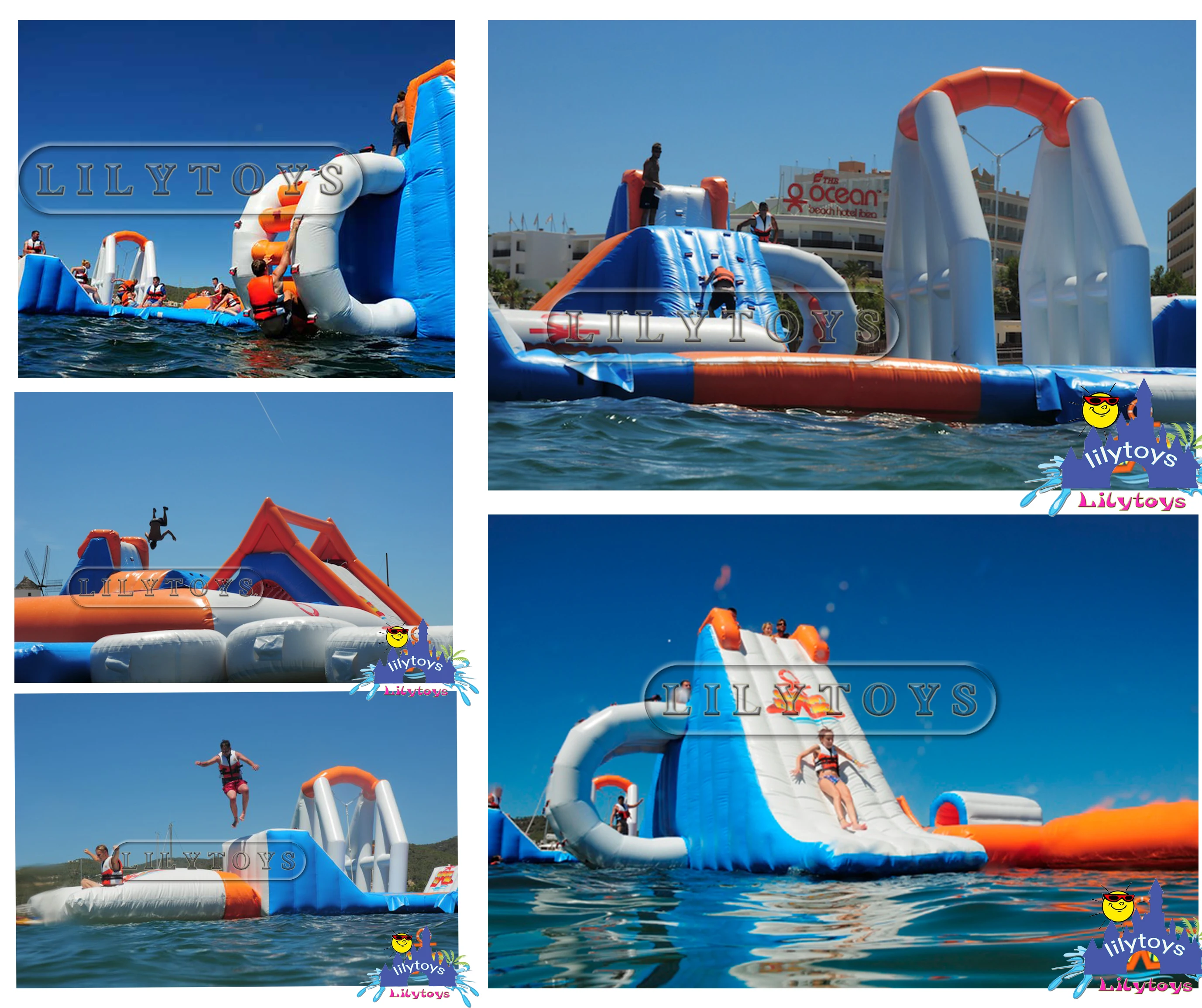 Aqua Park Used Floating Inflatable Floating Water Park Water Games Jumping Bouncer Cheap Inflatable Platforms Water Trampoline