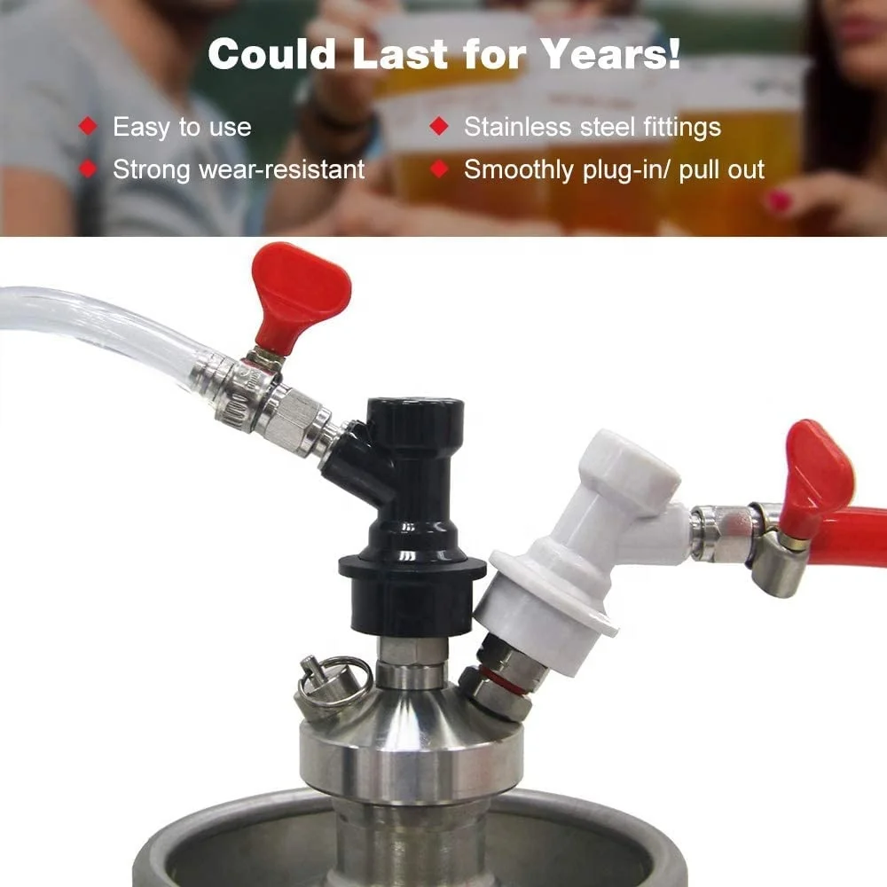 Шаровой замок для домашнего пивоварения, Отсоединяемый быстроразъемный шаровой замок MFL, отсоединяющий расклешенный 5/16 газ 1/4, Зазубренные поворотные гайки из нержавеющей стали для жидкости