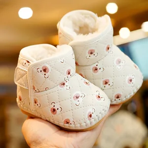 0-1 Years Baby Prewalker Warm Plush Non Slip Baby Walking Shoes Cartoon Winter Cotton Shoes  Sport Sneaker