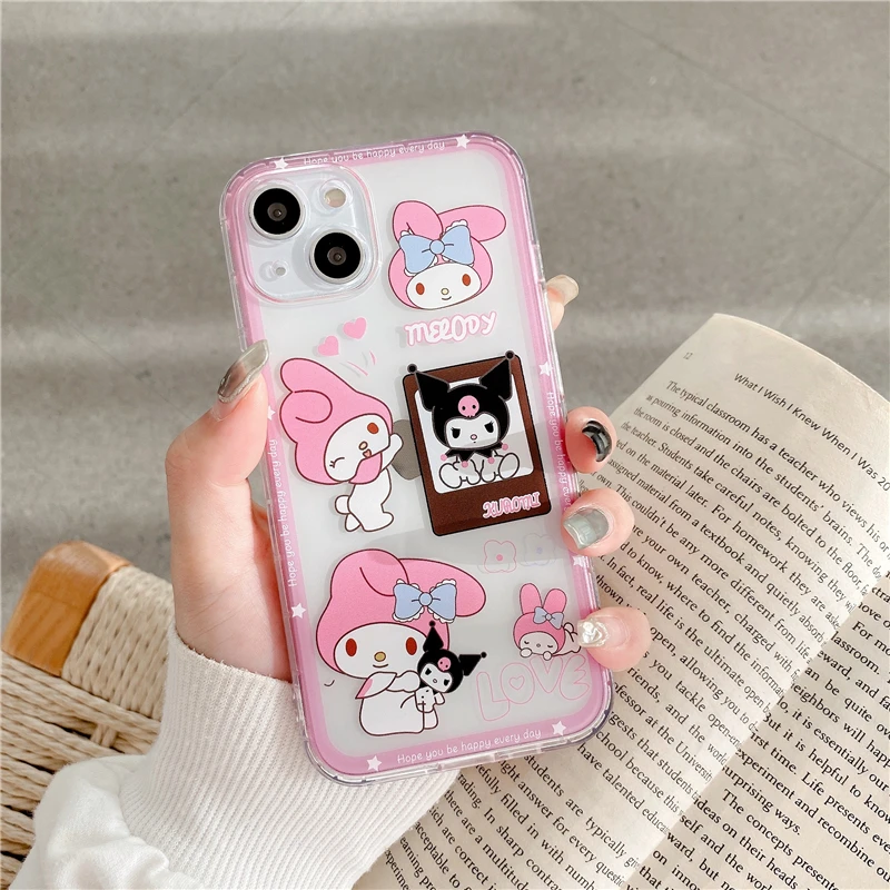 Kuromi Melody Transparent Cute Cartoon Soft Tpu Back Cover For Iphone ...