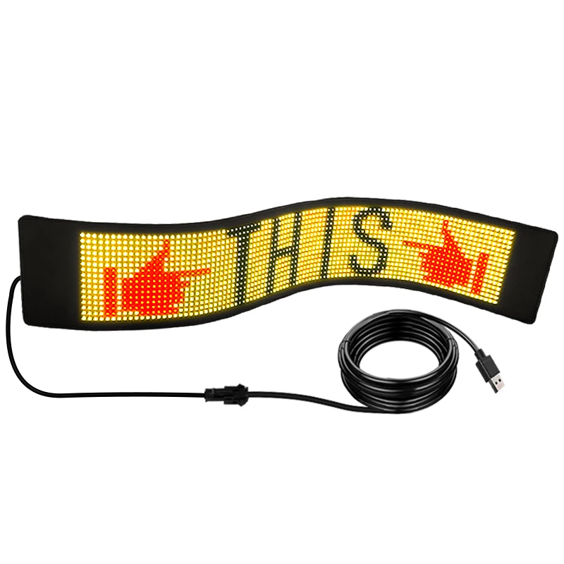 Flexible LED Car Message Display Pixel LED Matrix Panel APP Programmable Scrolling Pattern Animation Image Digital Signs for Car