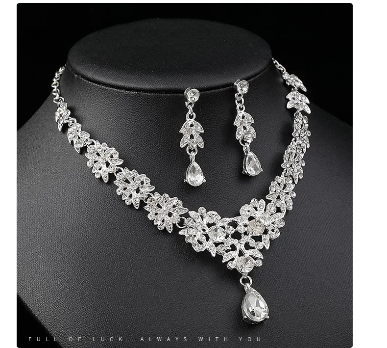 ZC087ファッションジュエリーセット女性フラワーラインストーン
