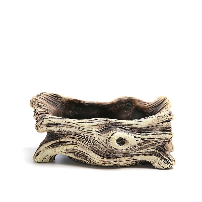 DIYOMR Vaso Per Bonsai In Stile Pastorale – Finto Legno In Cemento, 15x10x6 Cm, Con Foro Di Drenaggio, Per Piante Grasse E Cactus - 3