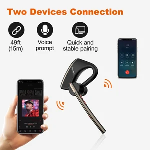 Cheap New Bee M50 QCC V5.2 Ear Hook Business Headset Ear Piece Bluetooth Wireless Earphone for Mobile Phone
