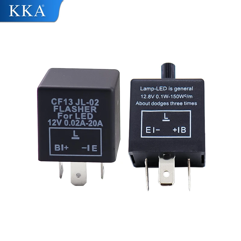 CF13/14 Flasher Relay, 12V/24V 3pin Flasher for Automotive Motorcycle Turn Signal, Adjustable Flasher Relay CF13-KT/14-KT