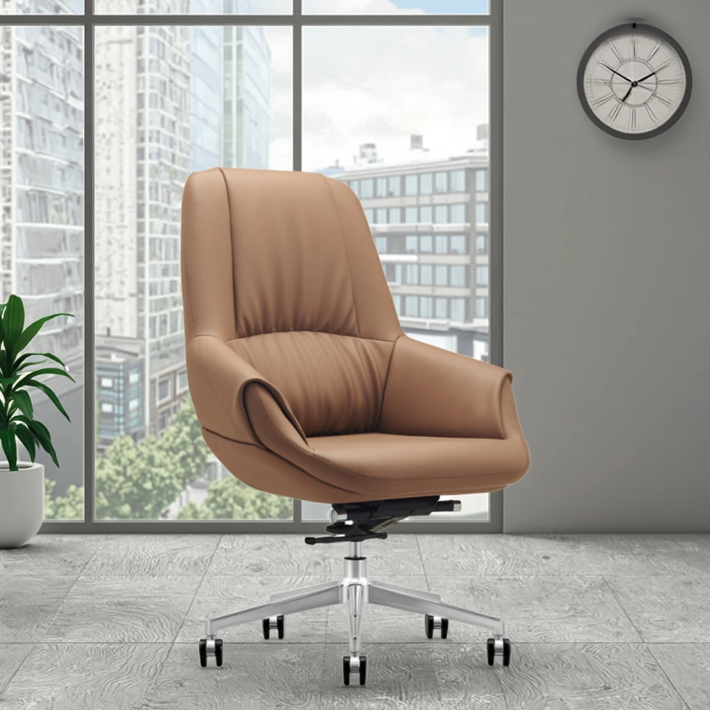 Modern Ergonomic Leather Dining Chair Commercial Grade 6