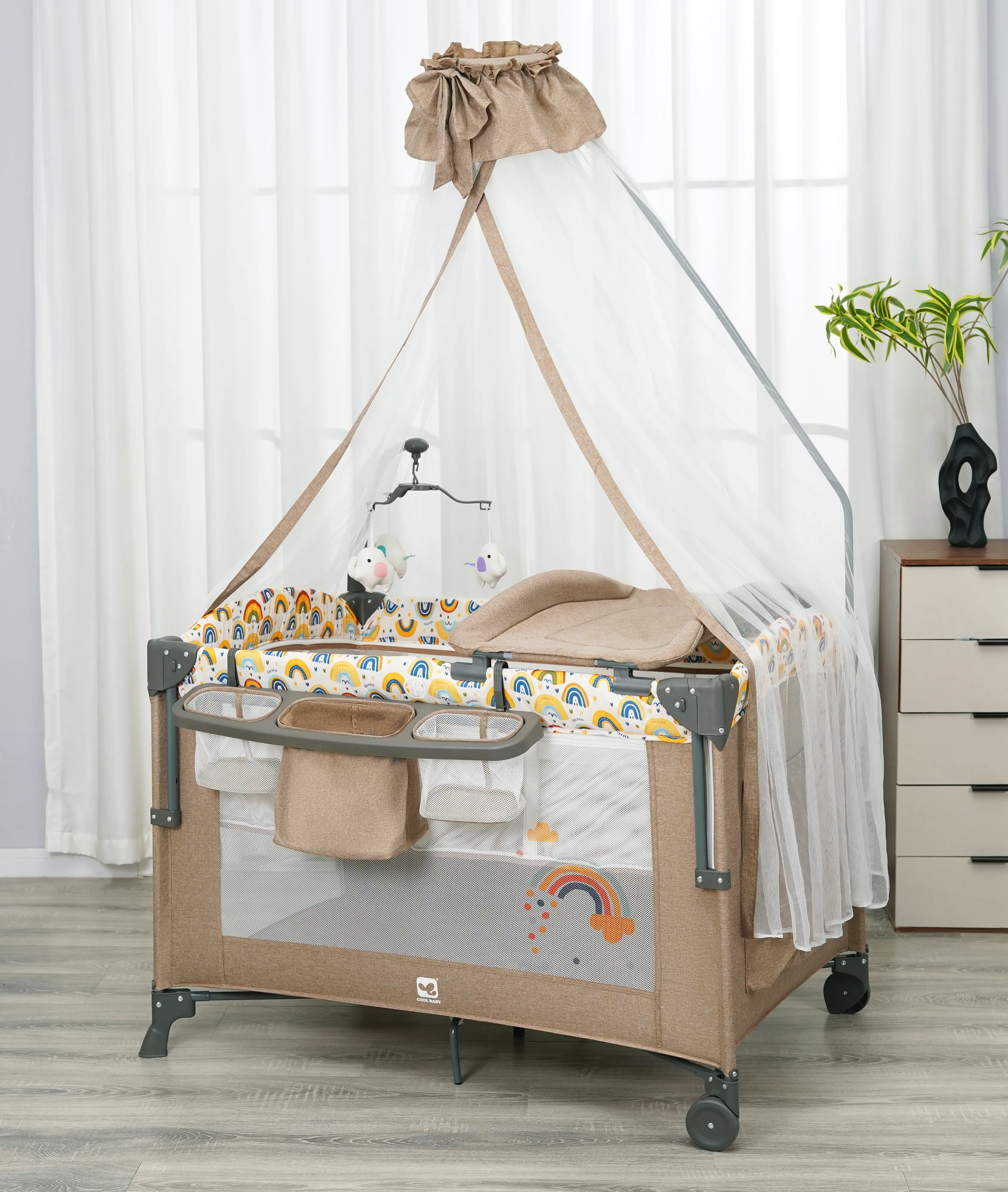 P9061G02 Cool Baby Foldable Baby Bed Portable Baby Playard With Co-sleeping Function for Baby supplier