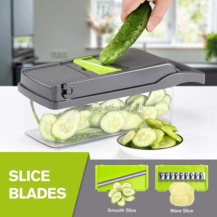 Vegetable Chopper, Stainless Steel Onion Vegetable Slicer 12 in 1