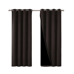 High Quality Double Layer 100% Blackout Window Ready Made Curtains Luxury