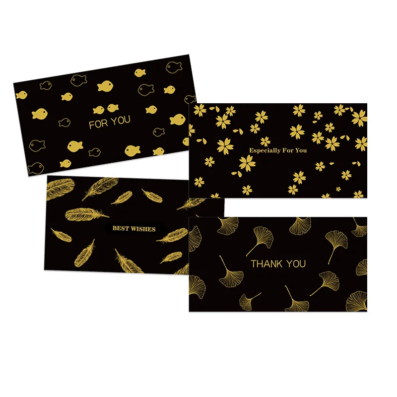 Gold Foil Stemp 2019 Luxury Birthday Greeting Thank You Christmas Black