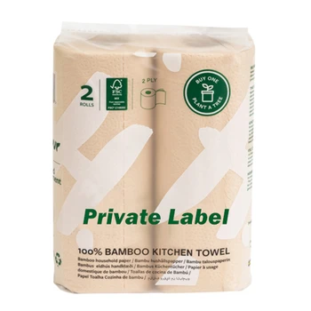 2 ply Bamboo Kitchen Paper Roll Kitchen Tissue Paper Towels