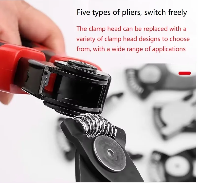 Five in one multifunctional interchangeable pliers set, steel wire pliers, wire stripping pliers