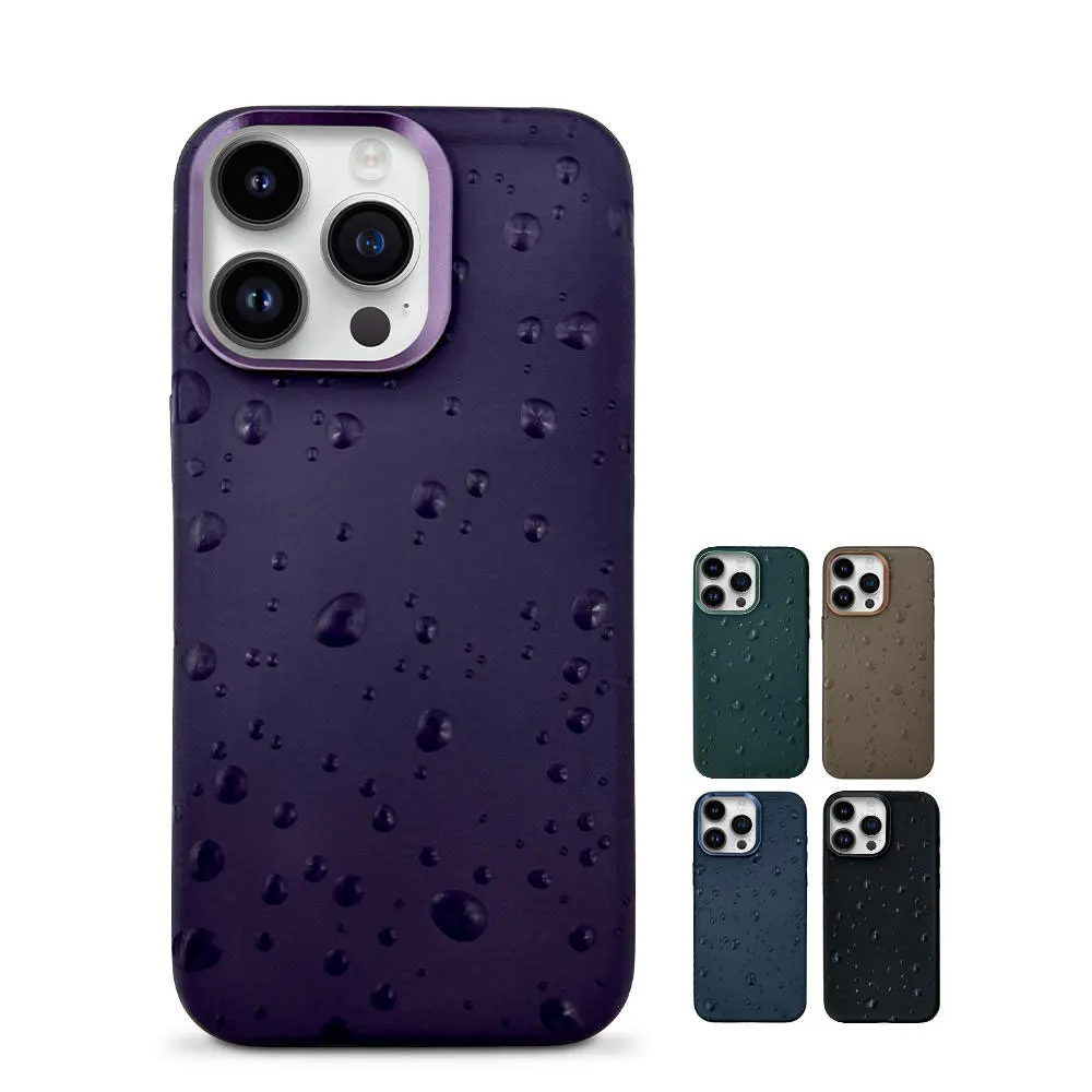 Funda de teléfono de cuero PU para Iphone 15 14 13 12 11 Xr Xs Max Pro Plus agua ondulada color puro simple lujo celular Sjk414 Laudtec  