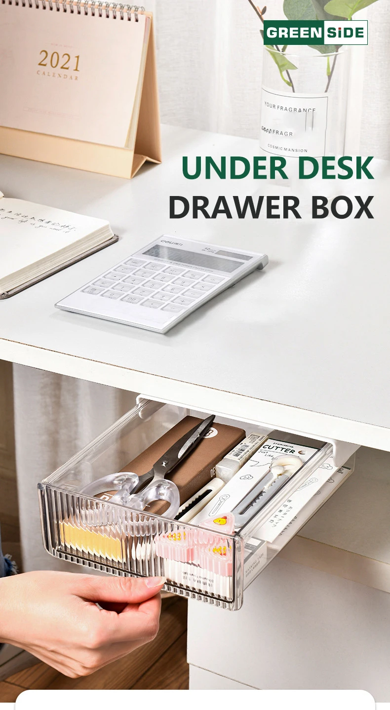 Greenside New Design Slide Out Desk Organizer Plastic Selfadhesive
