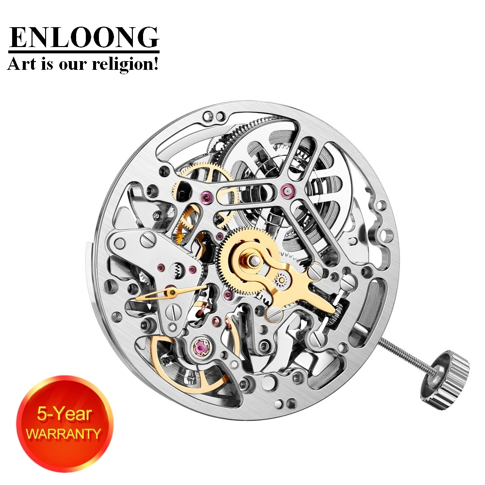 ENLOONG Luxury Skeleton Mechanical Movement Automatic Long Power 80 Hours OEM Logo ELA0757 8N24 8N40 Substitute Watch Movement