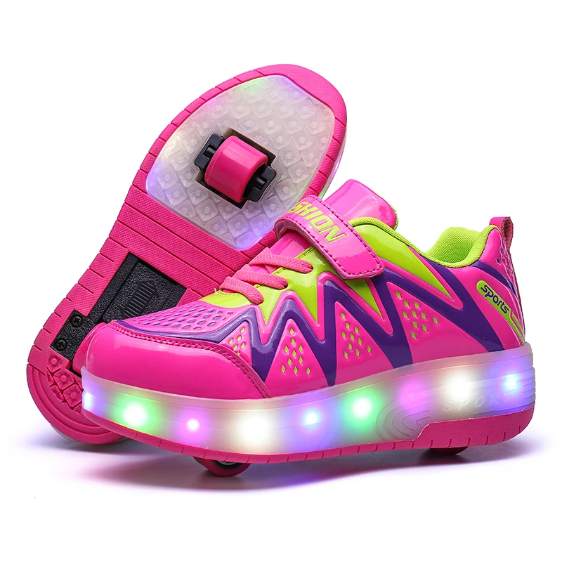 Kids Two Wheels Shoes with Lights Roller Shoes