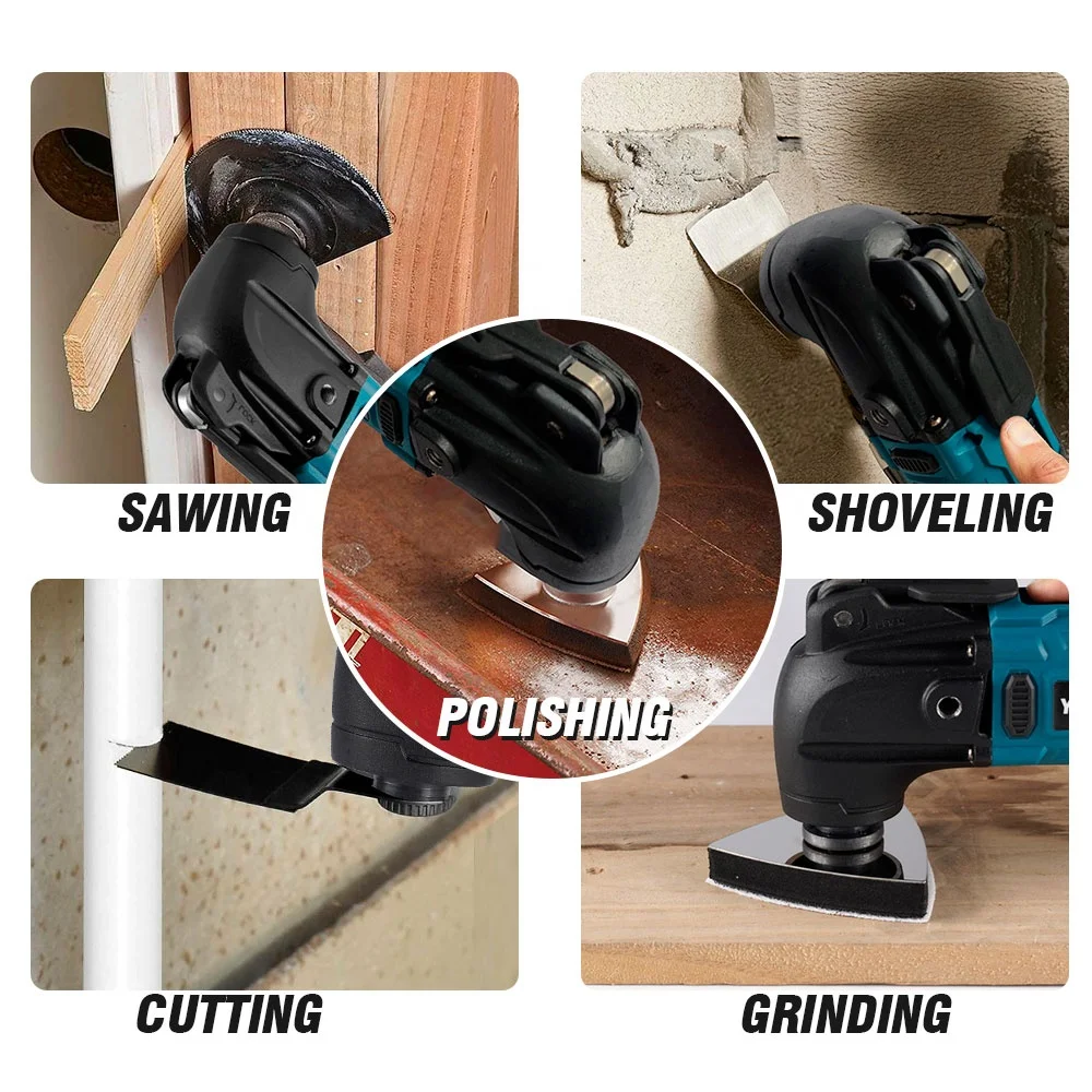 Yofidra Brushless Oscillating Multi-Tool Electric Saw Trimmer Shovel Cutting Polishing Woodworking Tool for Makita 18V Battery