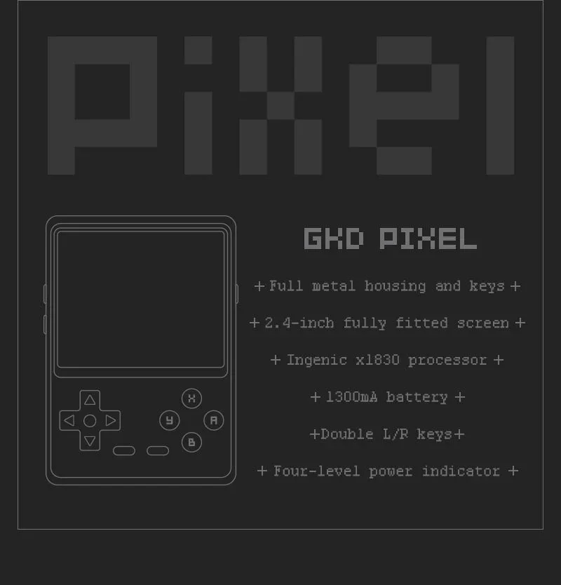 GKD PIXELゲームキディ小さなレトロなハンドヘルドゲーム