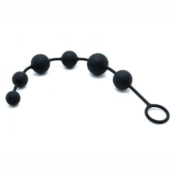 Silicone Black 40.5 cm Anal Beads Vagina Plug High Elasticity Delaying Sex  Toys for Men and Women