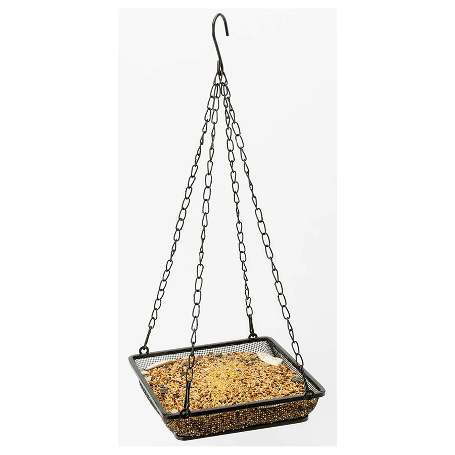 outdoor garden decoration hanging seed tray metal bird feeder
