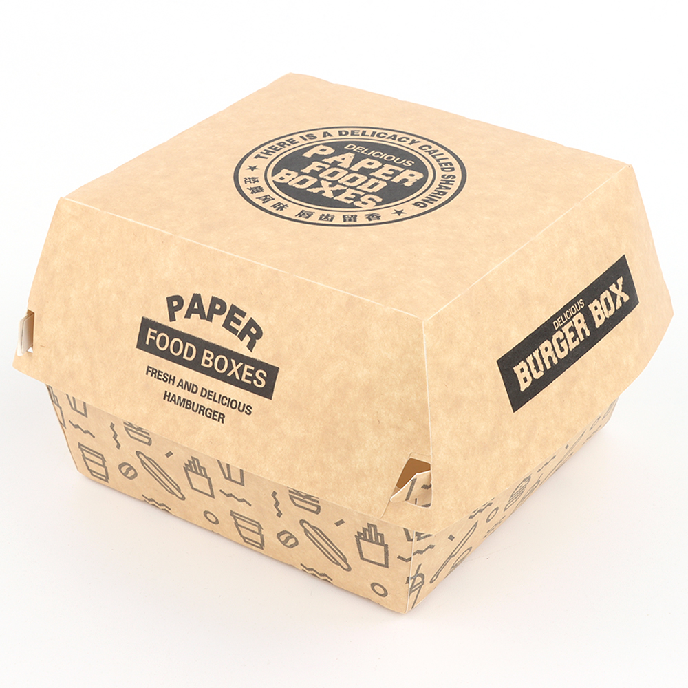 Personalized Long Size food-grade Greaseproof Pink Color gourmet Hamburger delivery Paper Box Packaging For Burger