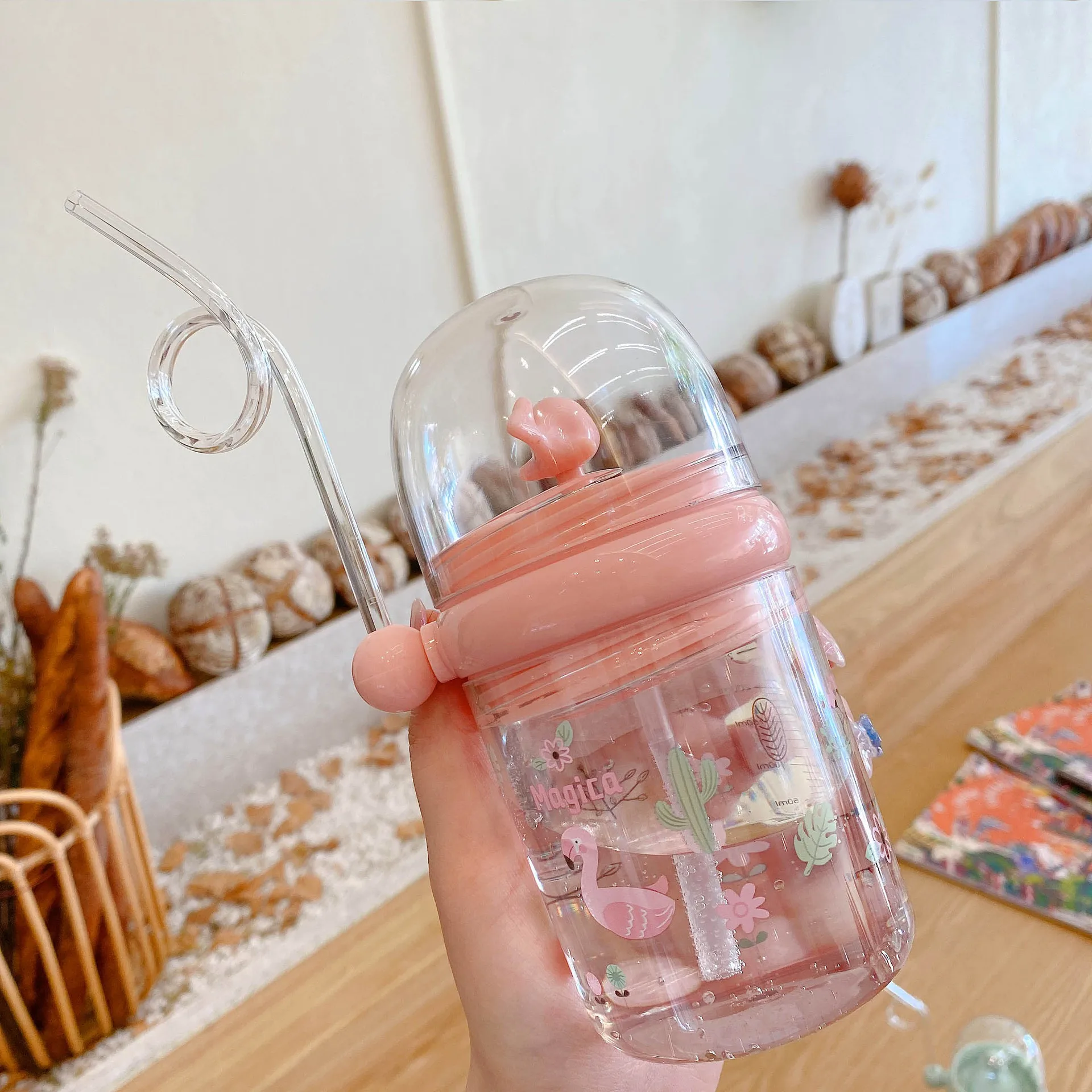 260ml Whale Water Cups Children Water Spray Cup Baby Feeding Straw Mug