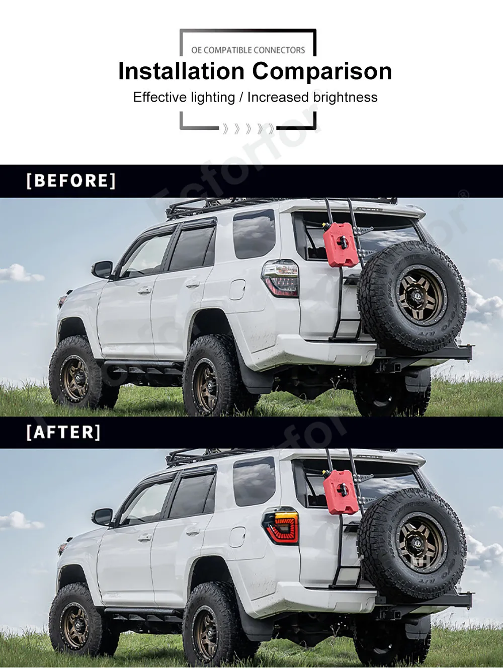 thumbnail image 2 of LH Driver Side Headlight Assembly For 2014-2021 Toyota 4Runner – Chrome Housing, Clear Lens – Direct Replacement 2 of 6