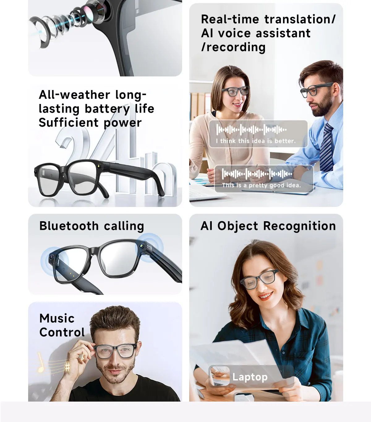 If you are searching for a supplier of a product with perfect quality control and highly competitive prices, which gives you an advantage in expanding your local market, then contact us now!  Competitive suppliers of  SANVNET L801 Smart AI Glasses with 8MP HD Camera Video Recording WIFI Transmission Real-time Translation Smart Wearable Headset