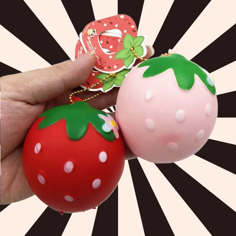 Multicolored Strawberry Fruit Ball Squishy Decompression Stress