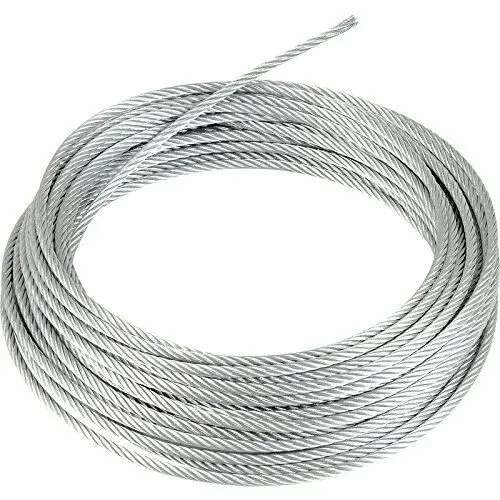 1-100m 6x19 GALVANISED WIRE ROPE 4-8mm metal cable sailing steel boat winch new 
