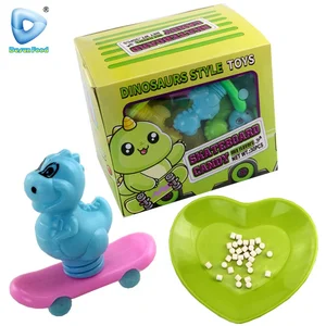 Hot Selling Funny Plastic Colorful Dinosaur Scooter Toys With Candy