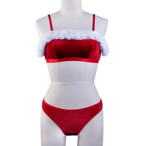 Custom Cotton Bra Brief Sets Latest Design Triangle Hot Sexy Cosplay Bikini Panty Everyday Style Lace Feather Decoration for