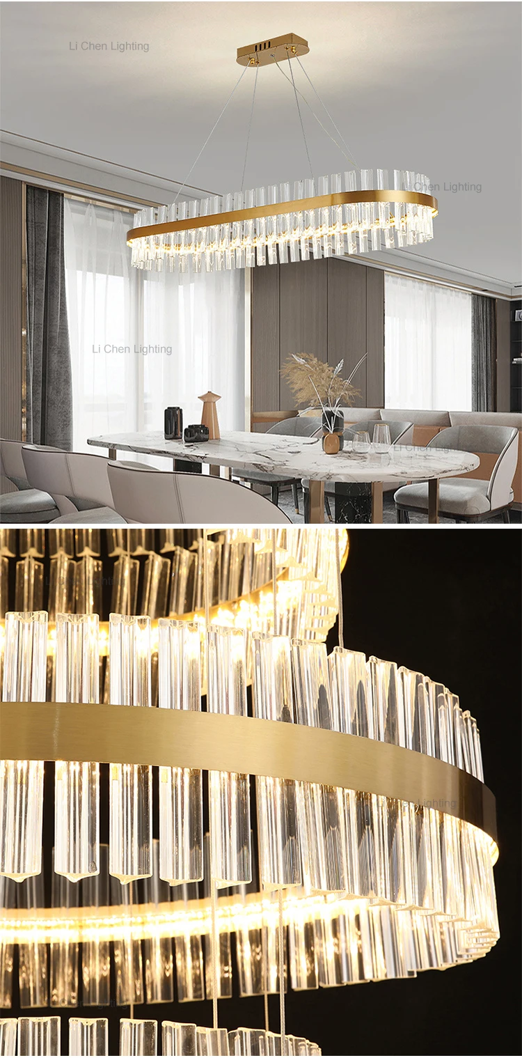 p0019 indoor decoration living room restaurant glass stainless steel led chandelier lamp-2