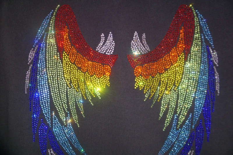Factory wholesale ready to ship bee design iron on rhinestone transfer motif custom rhinestone heat transfer