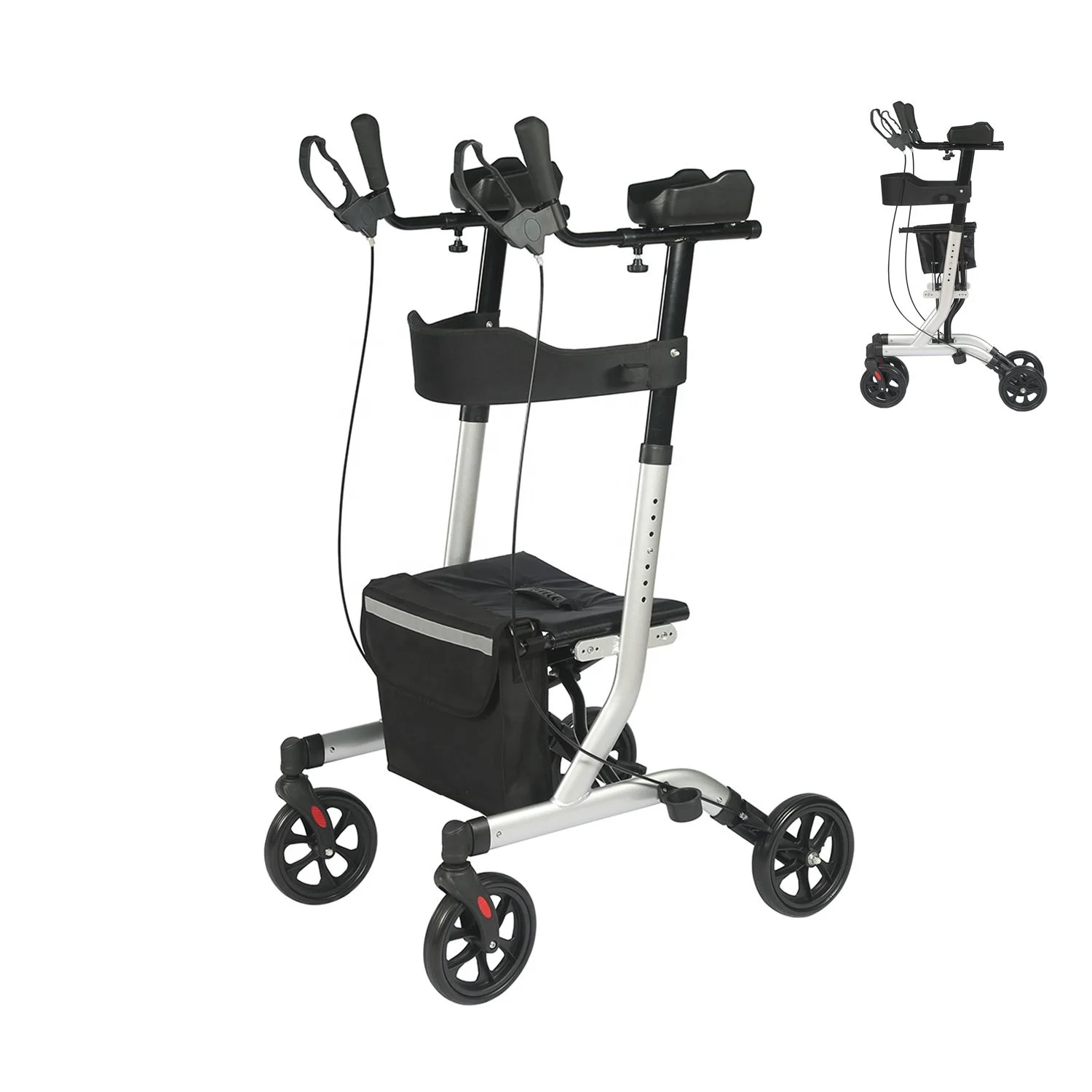 Original Upright Walker Lightweight, Stand Up Rollator Walker & Walking Aid with Seat Easier Handling & Compact Design-121006