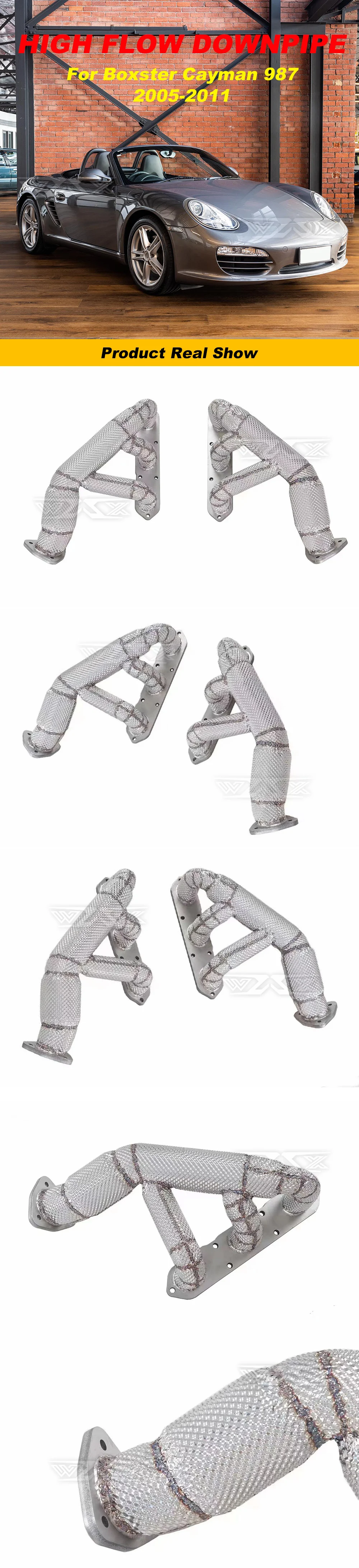 Stainless steel catted downpipe for 987 2005-2011 car accessories front pipe exhaust modified for 987  boxster 2005-2011