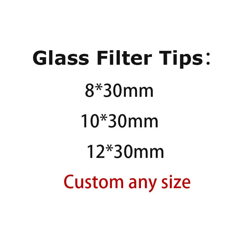 Wholesale 8mm 10mm 12mm Custom Shapes Glass Filter Tips Glass Tube